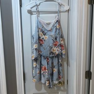 Peach lane floral romper